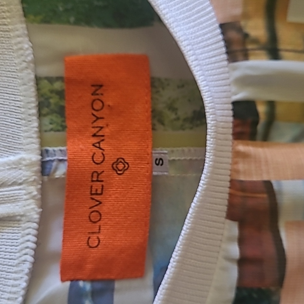 Clover Canyon Multicolor Patterned Sheer Top Sz S - Picture 3 of 6